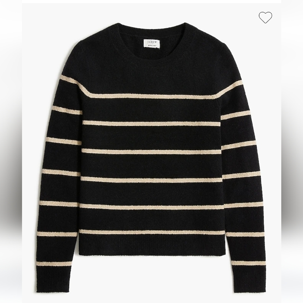 J Crew Factory Shimmer Striped Crewneck BV124 NWT Large - Picture 3 of 7